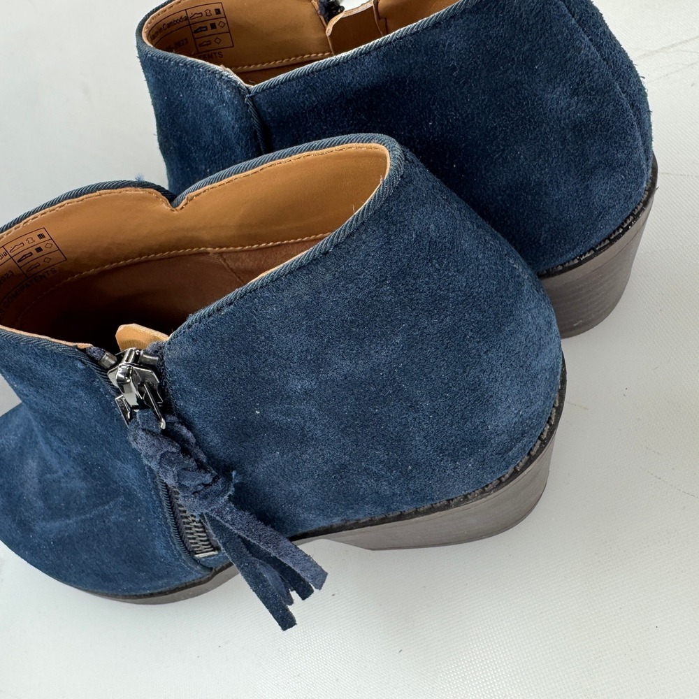 Vionic Shyanne Suede Tassel Side Zip Orthotic Ankle Bootie Women 7.5 Navy Blue - Picture 10 of 10